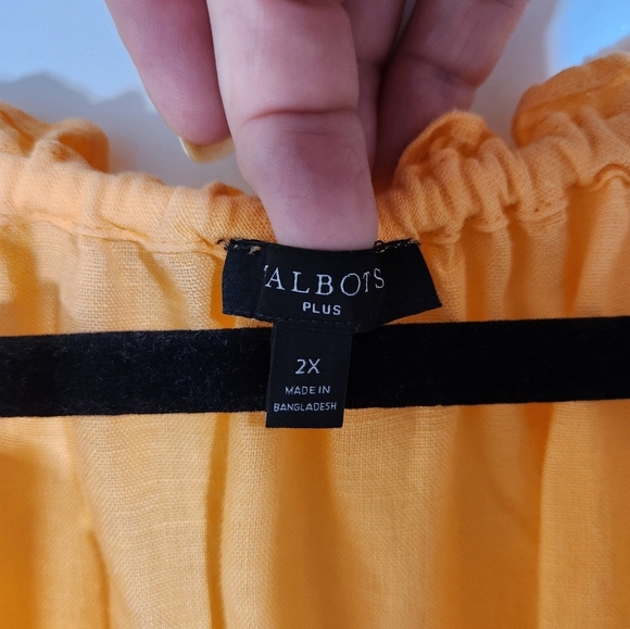 Talbots Women's Linen Sleeveless Top in Peach, Size 2x - Picture 2 of 7